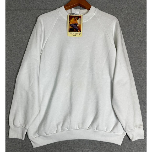 Fruit of the Loom Tops - Vintage 1997 Deadstock Fruit of Loom Sweatshirt Womens XL White Raglan Crewneck